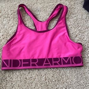 Pink racerback under armor bra